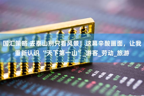 国汇策略 去泰山别只看风景！这幕辛酸画面，让我重新认识 “天下第一山”_游客_劳动_旅游